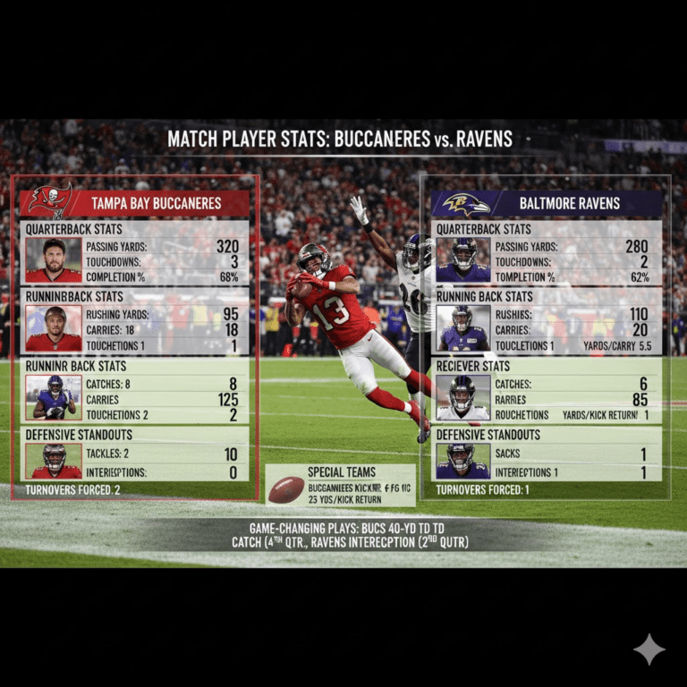 Tampa Bay Buccaneers vs Baltimore Ravens Match Player Stats