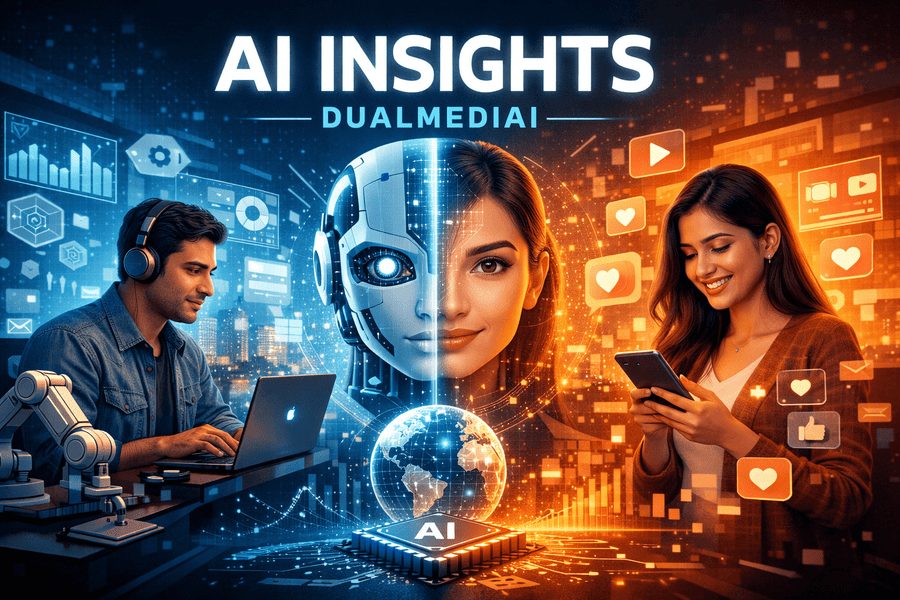 AI Insights DualMediaI visual concept