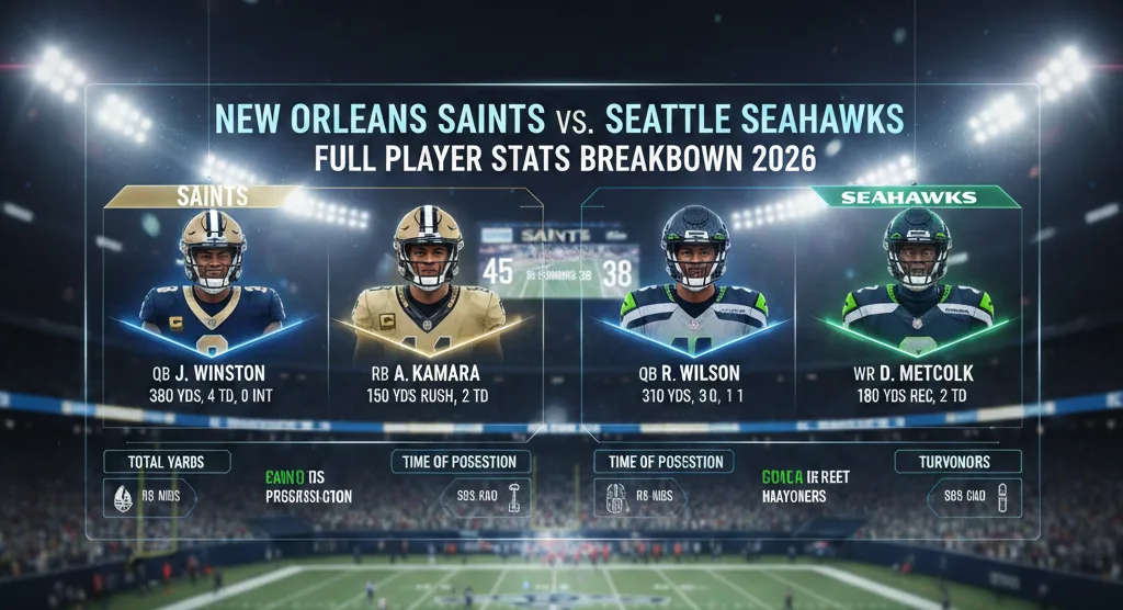 New Orleans Saints vs Seahawks Match Player Stats: Full Breakdown 2026