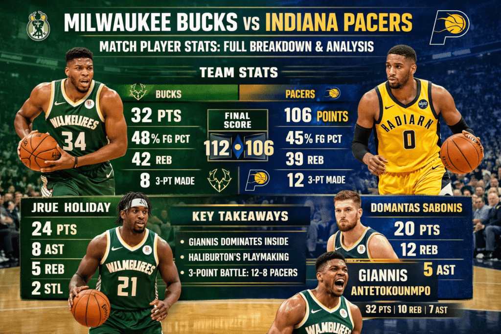 Milwaukee Bucks vs Pacers Match Player Stats: Full Breakdown and Analysis