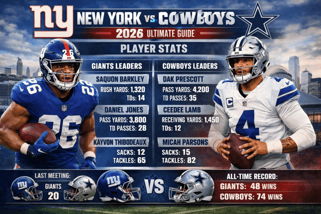 New York Giants vs Dallas Cowboys Match Player Stats: 2026 Ultimate Guide