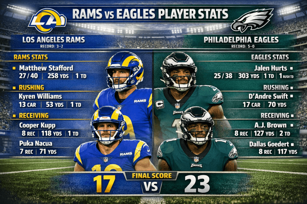 Complete Los Angeles Rams vs Philadelphia Eagles Match Player Stats