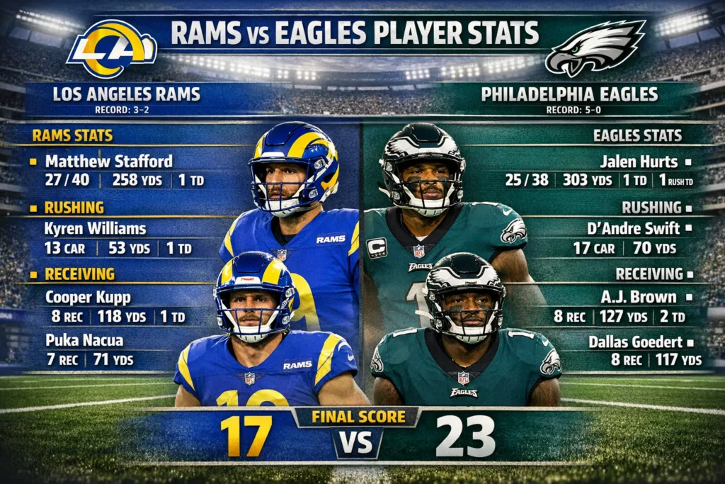 Complete Los Angeles Rams vs Philadelphia Eagles Match Player Stats
