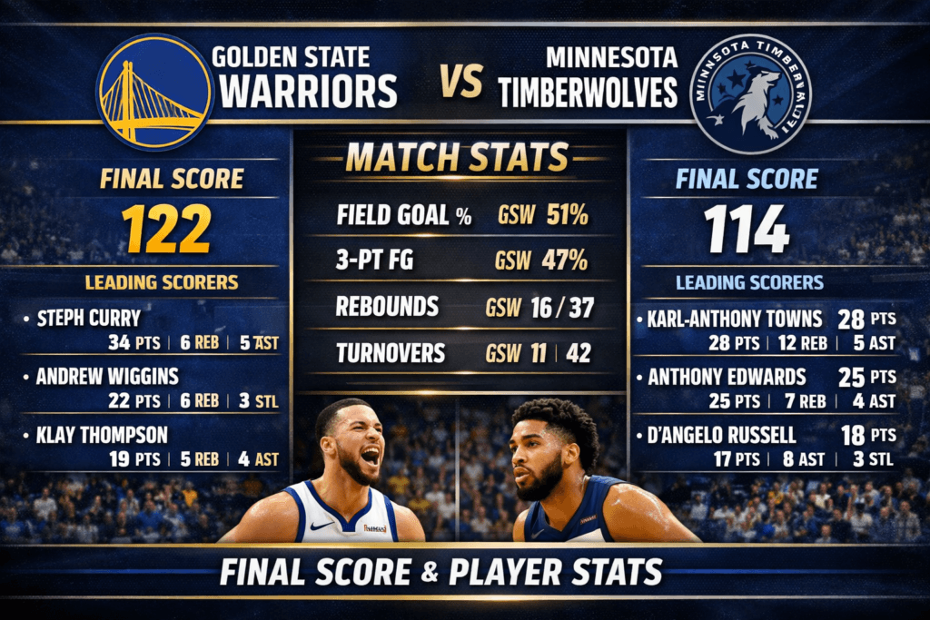 Golden State Warriors vs Timberwolves Match Player Stats: Final Scores and Breakdown