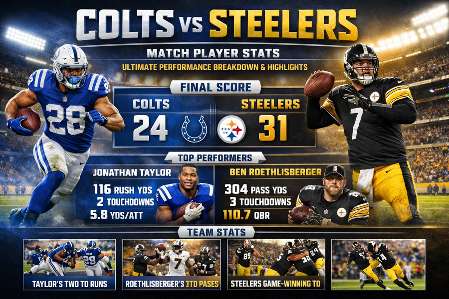 Colts vs Pittsburgh Steelers Match Player Stats