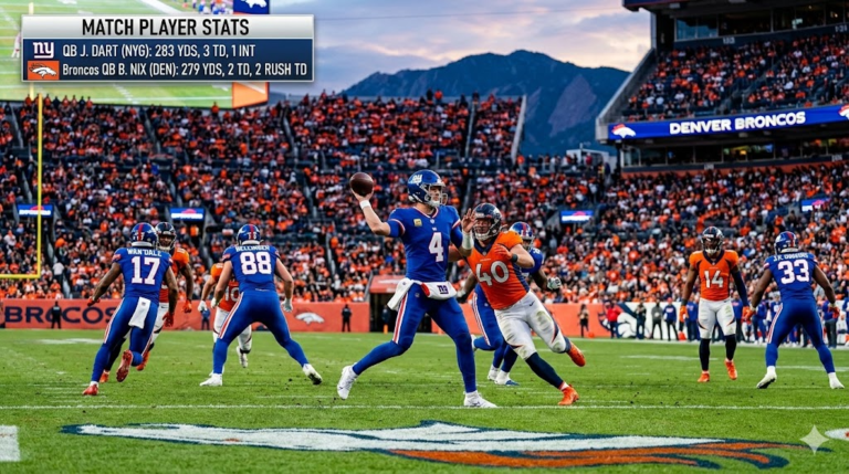 New York Giants vs Denver Broncos Match Player Stats