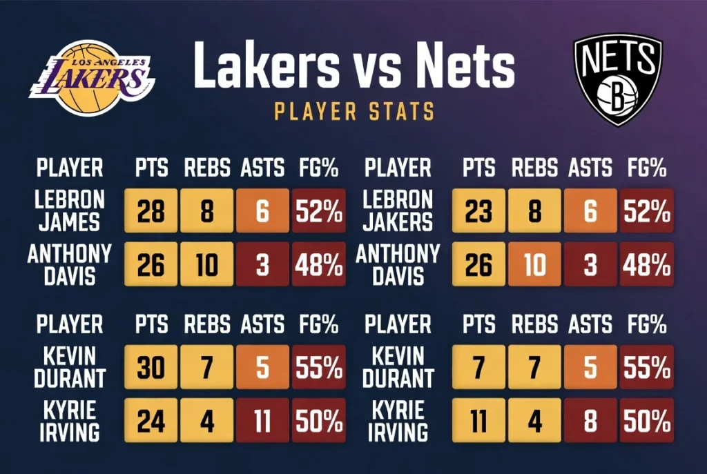 Ultimate Lakers vs Brooklyn Nets Match Player Stats & Game Guide