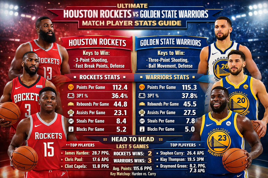 Houston Rockets vs Golden State Warriors Match Player Stats