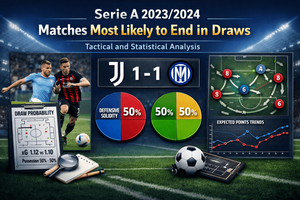  Serie A 2023/2024 Matches Most Likely to End in Draws – Tactical and Statistical Analysis