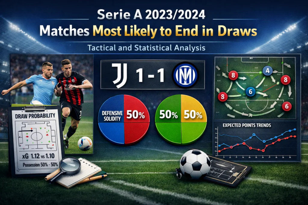  Serie A 2023/2024 Matches Most Likely to End in Draws – Tactical and Statistical Analysis