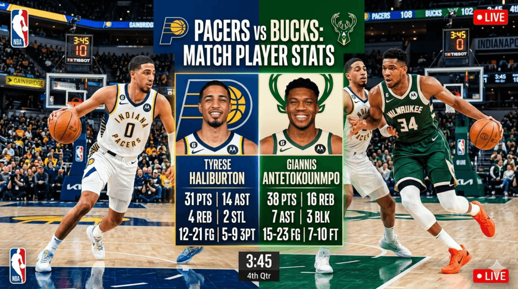 Pacers vs Milwaukee Bucks Match Player Stats Guide