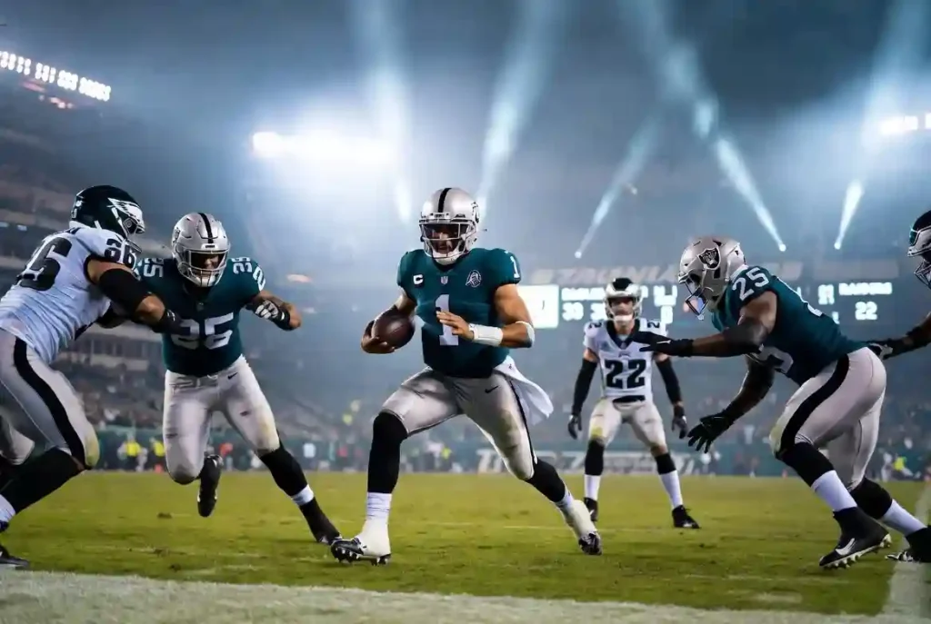 Las Vegas Raiders vs Philadelphia Eagles Match Player Stats: Jalen Hurts, Eagles’ Ground Game Overwhelm Raiders in 33-22 Victory